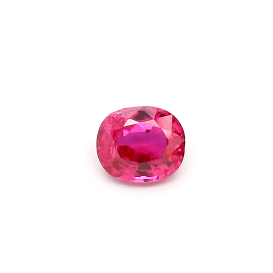 0.41ct Pinkish Red, Cushion Ruby, Heated, Thailand - 4.64 x 3.97 x 2.47mm