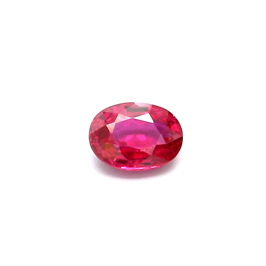 0.49ct Pinkish Red, Oval Ruby, Heated, Thailand - 5.35 x 3.99 x 2.39mm