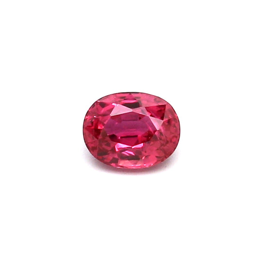 0.50ct Pinkish Red, Oval Ruby, H(b), Madagascar - 5.04 x 3.93 x 2.76mm
