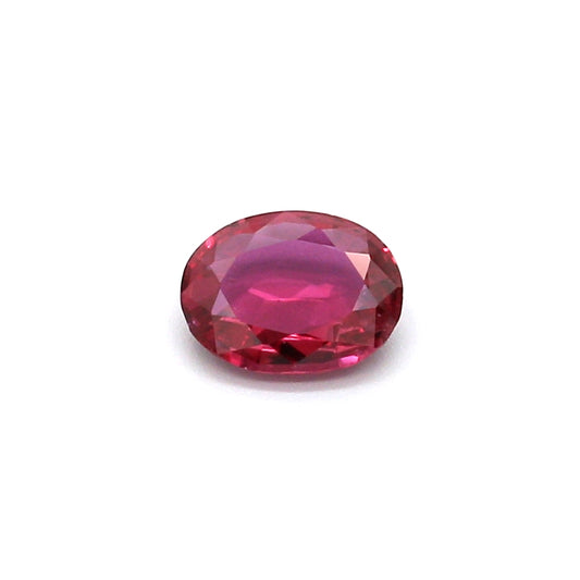 0.67ct Pinkish Red, Oval Ruby, Heated, Thailand - 6.09 x 4.70 x 2.29mm