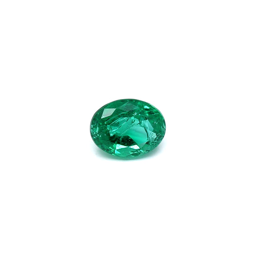 0.68ct Oval Emerald, Moderate Oil, Zambia - 6.39 x 4.92 x 3.64mm