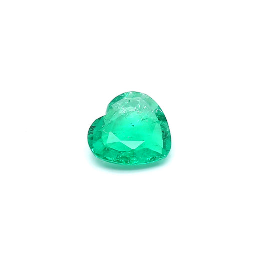 0.74ct Heart Shape Emerald, Moderate Oil, Zambia - 6.61 x 7.15 x 2.58mm