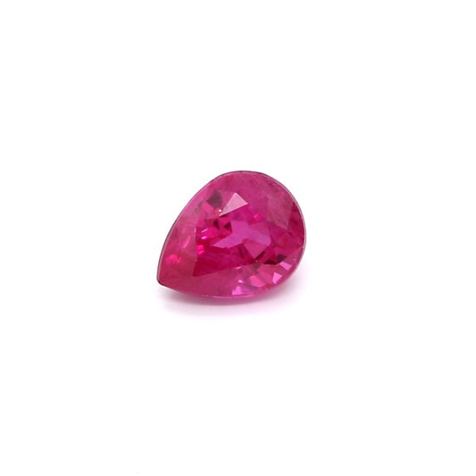 1.12ct Pinkish Red, Pear Shape Ruby, Heated, Myanmar - 6.60 x 5.18 x 4.17mm