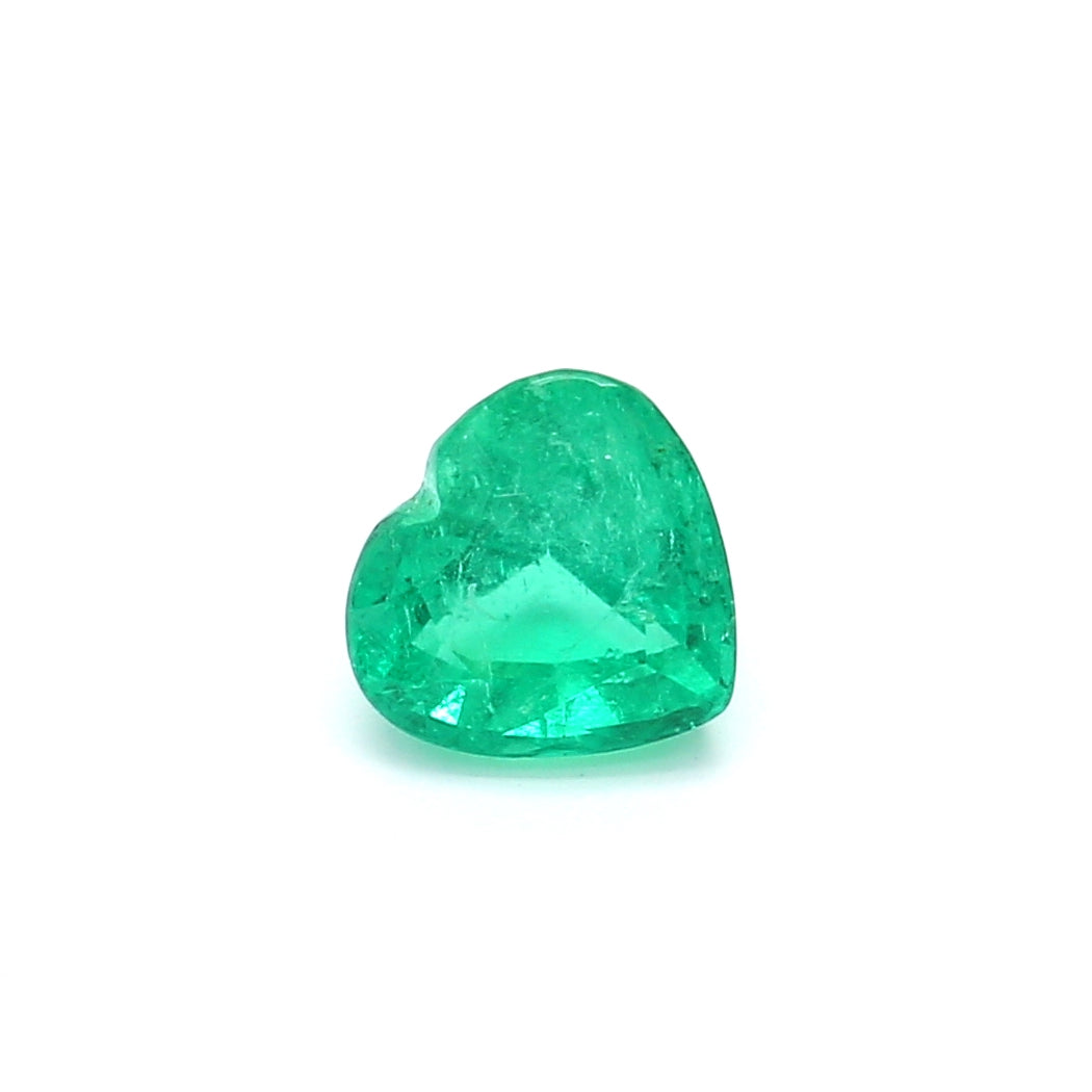 1.13ct Heart Shape Emerald, Minor Oil, Colombia - 6.61 x 7.11 x 4.57mm