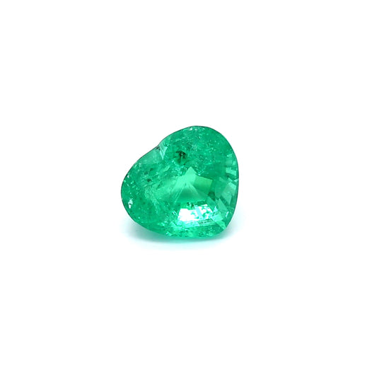 1.25ct Heart Shape Emerald, Moderate Resin, Zambia - 6.42 x 7.18 x 5.08mm