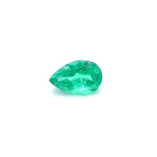 1.50ct Pear Shape Emerald, Moderate Resin, Colombia - 9.93 x 6.43 x 4.49mm