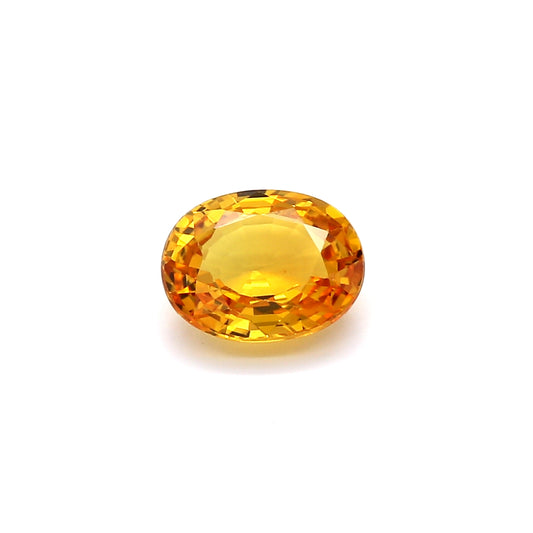 2.04ct Orangy Yellow, Oval Sapphire, Heated, Sri Lanka - 8.31 x 6.55 x 3.88mm