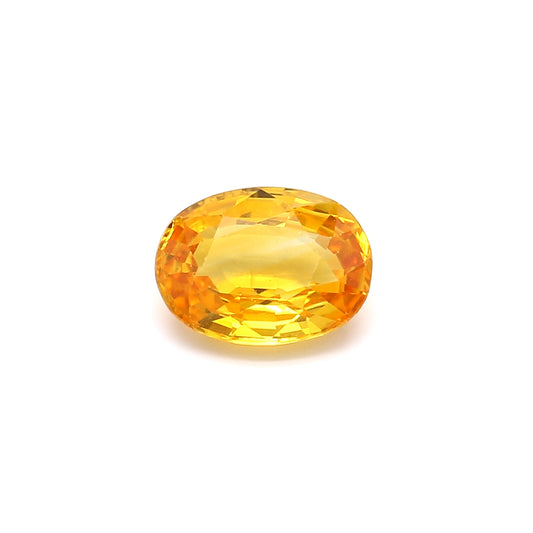 2.13ct Orangy Yellow, Oval Sapphire, Heated, Sri Lanka - 8.95 x 6.64 x 3.79mm