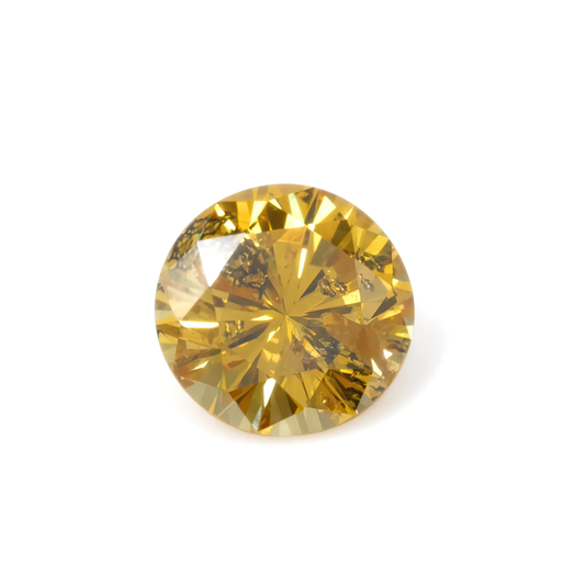 0.25ct Fancy Brownish Orangy Yellow, Round Diamond, I1 - 4.00 - 4.06 x 2.61mm