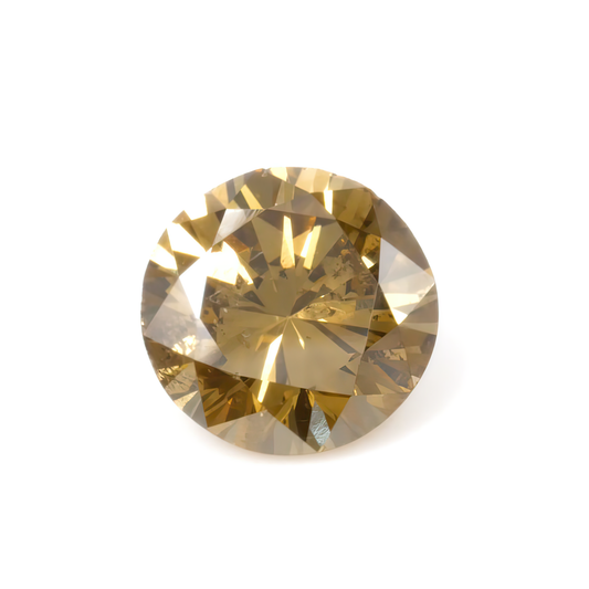 0.66ct Fancy Deep Brownish Greenish Yellow, Round Diamond - 5.67 - 5.77 x 3.44mm