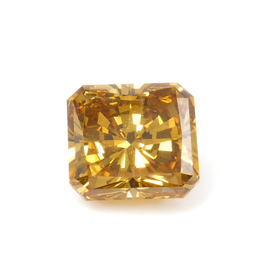 0.89ct Fancy Deep Brownish Orangy Yellow, Octagonal Diamond, SI2 - 5.44 x 5.07 x 3.74mm