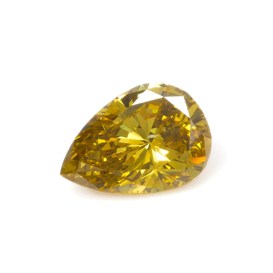 0.41ct Fancy Deep Brownish Greenish Yellow, Pear Shape Diamond, SI2 - 6.06 x 4.33 x 2.61mm
