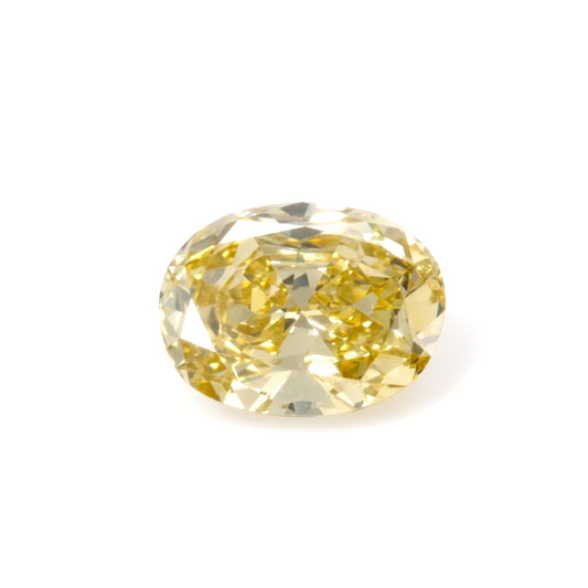 0.41ct Fancy Yellow, Oval Diamond, SI1 - 5.37 x 4.29 x 2.51mm