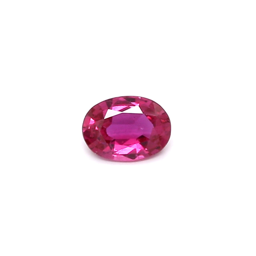 0.35ct Pinkish Red, Oval Ruby, Heated, Thailand - 5.23 x 3.82 x 2.02mm