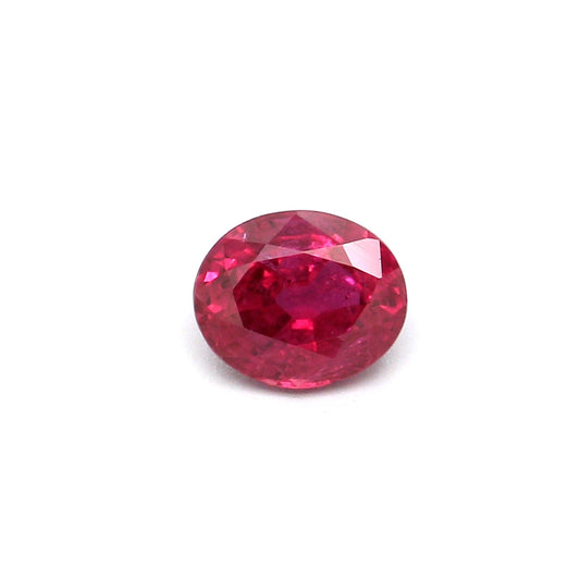 0.36ct Pinkish Red, Oval Ruby, Heated, Thailand - 4.66 x 3.88 x 2.46mm