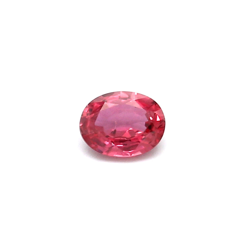 0.37ct Pinkish Red, Oval Ruby, Heated, Thailand - 5.05 x 3.93 x 2.10mm
