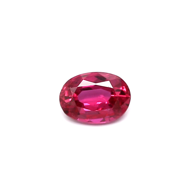 0.38ct Pinkish Red, Oval Ruby, Heated, Basaltic - 5.25 x 3.80 x 2.17mm