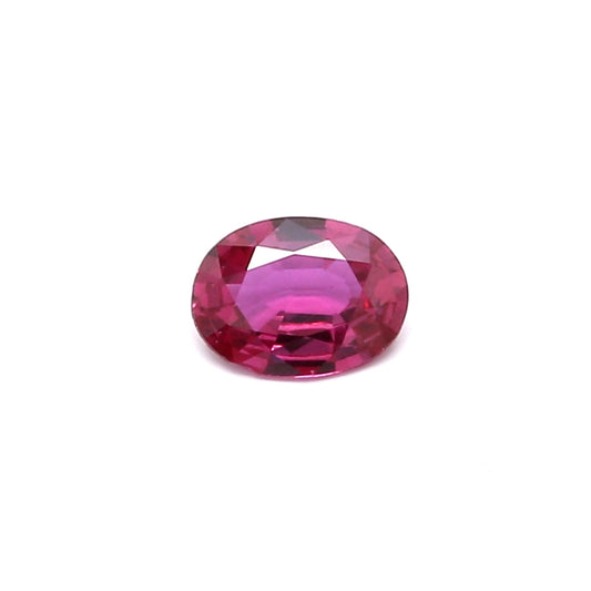 0.39ct Pinkish Red, Oval Ruby, Heated, Thailand - 5.53 x 4.13 x 2.02mm