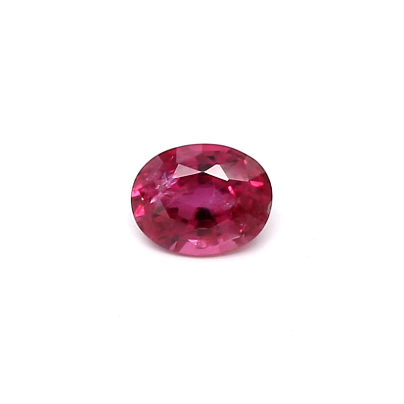 0.40ct Pinkish Red, Oval Ruby, Heated, Thailand - 4.94 x 3.88 x 2.57mm