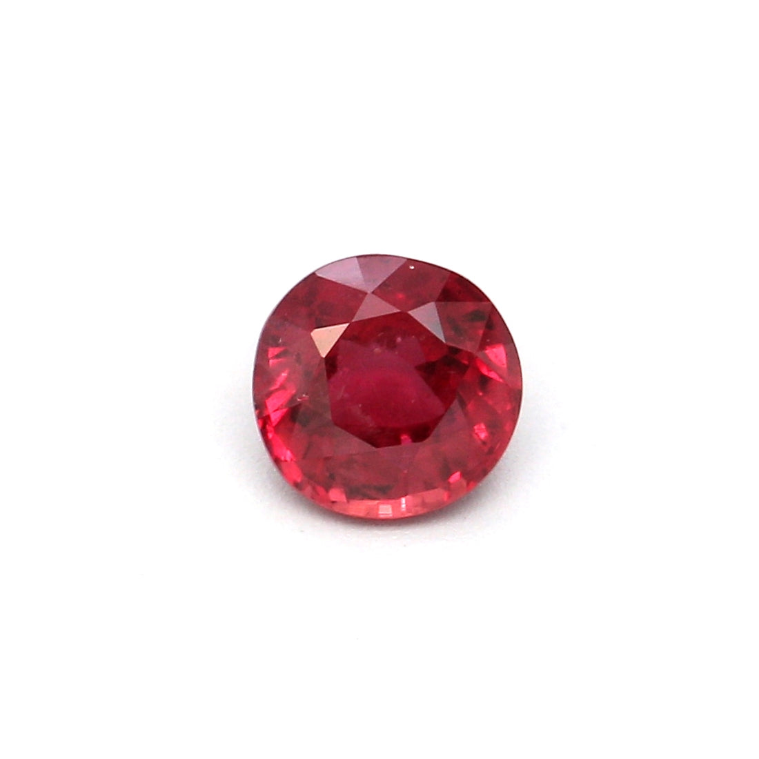 0.41ct Orangy Red, Round Ruby, Heated, Thailand - 4.20 x 4.34 x 2.66mm