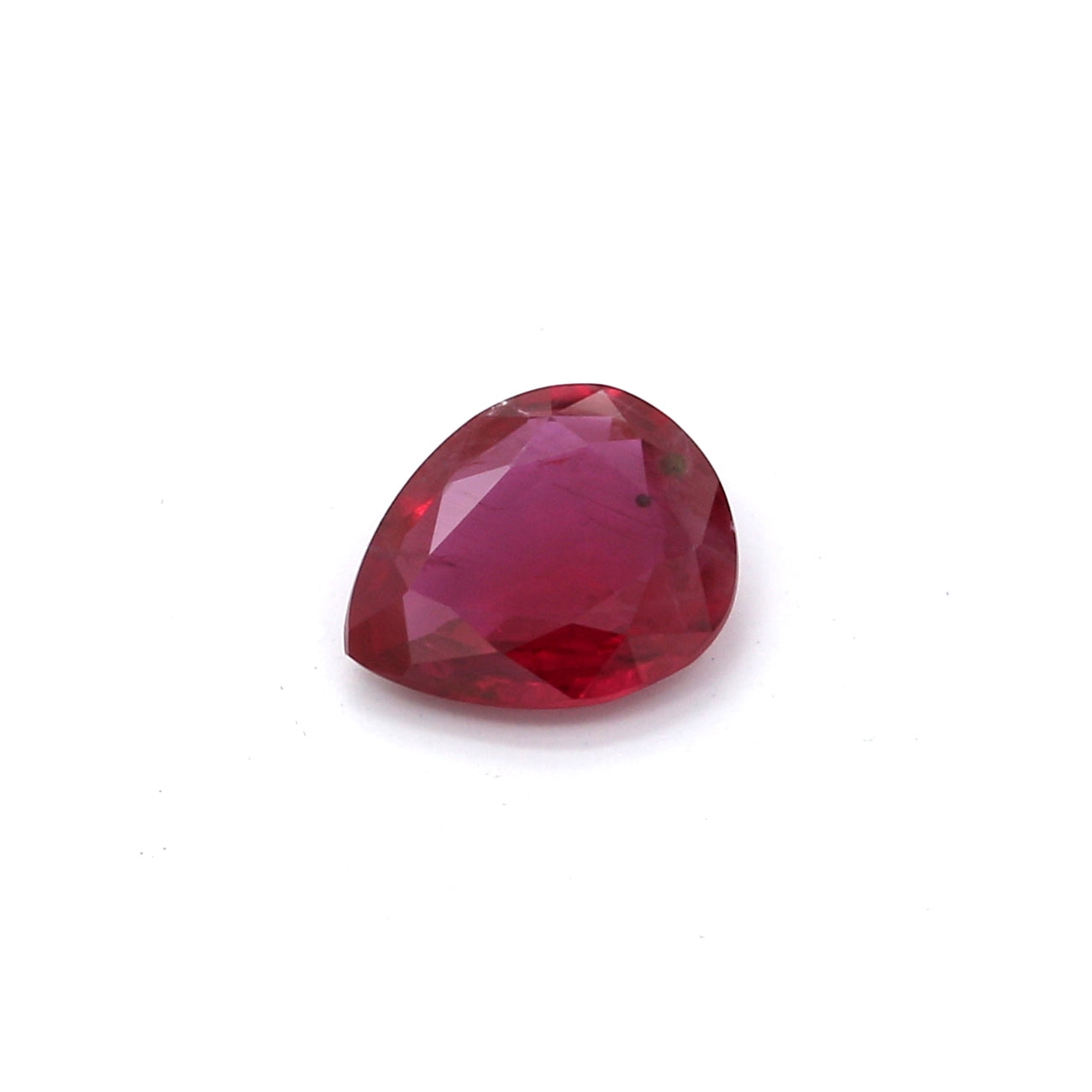 0.42ct Purplish Red, Pear Shape Ruby, H(b), Thailand - 5.74 x 4.65 x 1.81mm