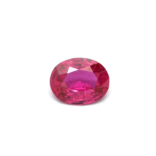 0.42ct Pinkish Red, Oval Ruby, Heated, Thailand - 5.47 x 4.35 x 2.20mm