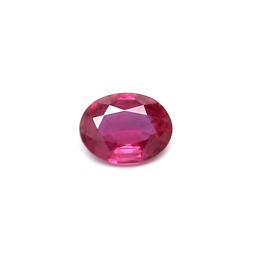 0.42ct Pinkish Red, Oval Ruby, Heated, Thailand - 5.54 x 4.30 x 2.10mm