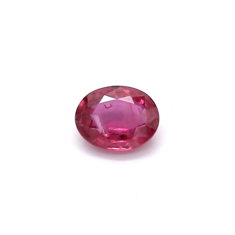 0.43ct Pinkish Red, Oval Ruby, Heated, Thailand - 5.07 x 3.99 x 2.19mm