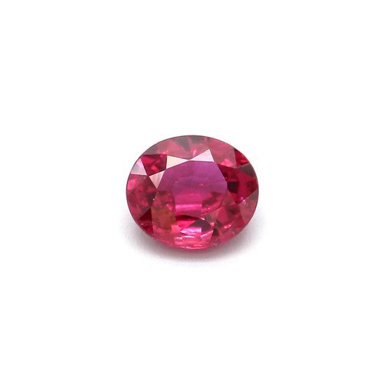 0.43ct Pinkish Red, Oval Ruby, Heated, Thailand - 4.86 x 4.28 x 2.37mm