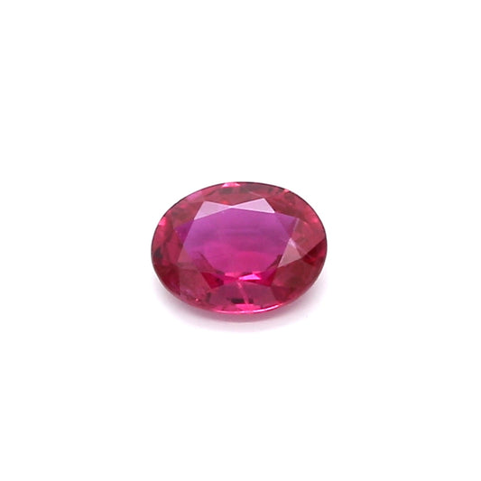 0.44ct Pinkish Red, Oval Ruby, Heated, Thailand - 5.51 x 4.30 x 2.08mm