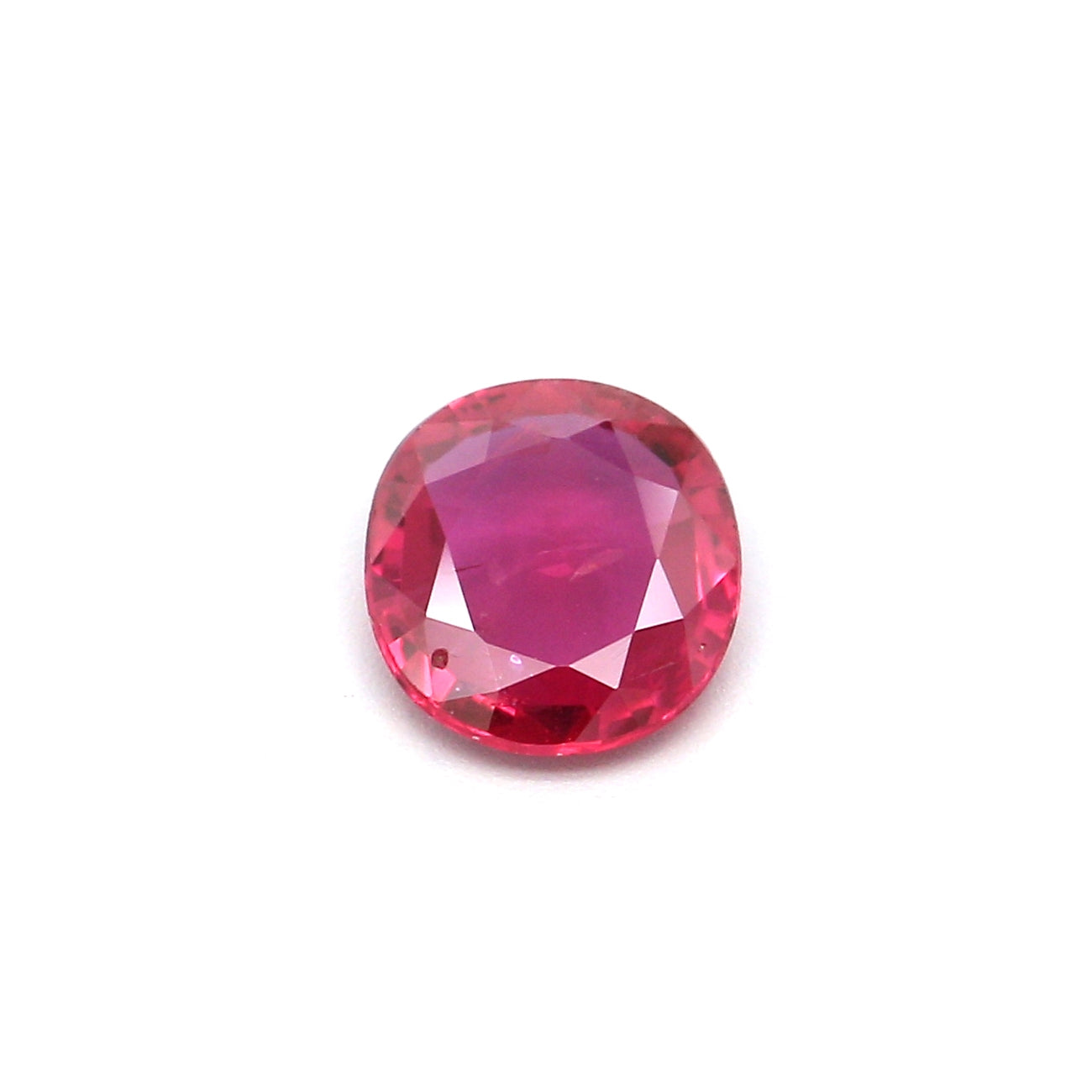 0.45ct Pinkish Red, Oval Ruby, Heated, Thailand - 5.39 x 4.93 x 1.85mm