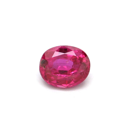 0.45ct Pinkish Red, Oval Ruby, H(a), Thailand - 5.03 x 4.18 x 2.38mm