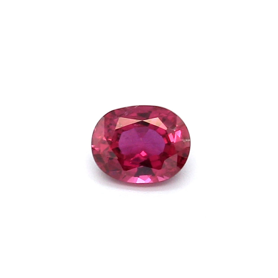0.51ct Pinkish Red, Oval Ruby, Heated, Thailand - 5.40 x 4.26 x 2.49mm