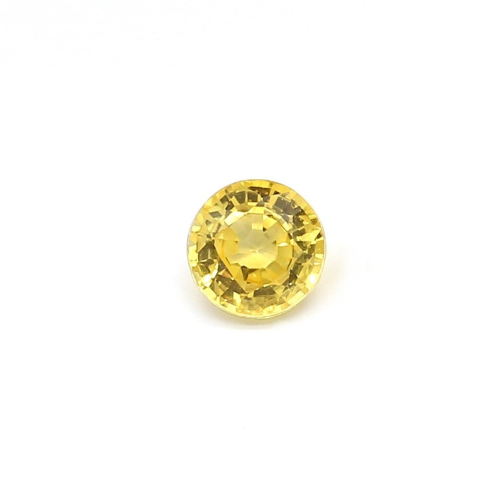 0.56ct Yellow Round Sapphire, Heated, Sri Lanka - 4.80 x 4.83 x 2.88mm