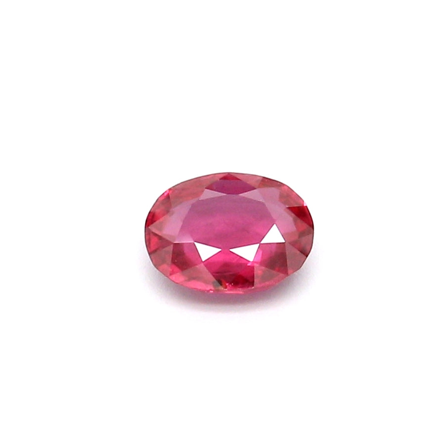 0.57ct Pinkish Red, Oval Ruby, Heated, Thailand - 5.74 x 4.54 x 2.15mm