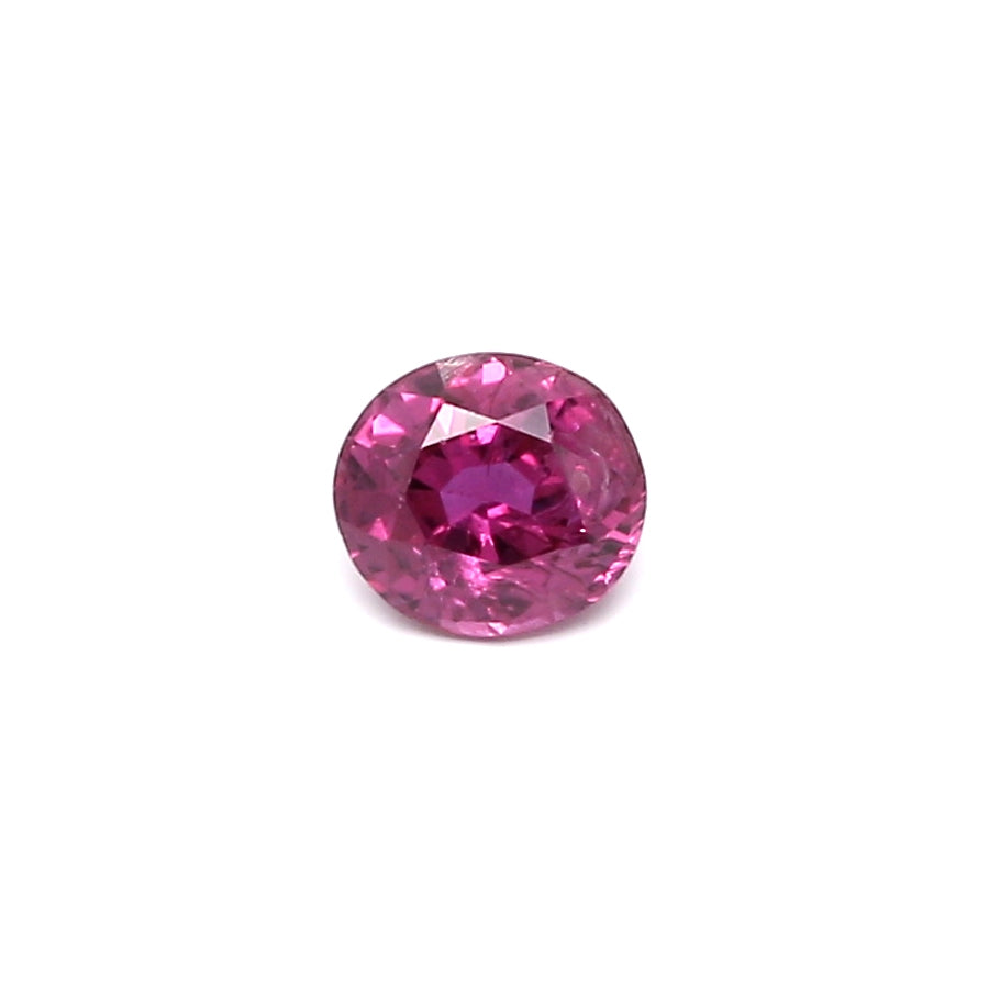 0.58ct Purplish Pink, Oval Sapphire, Heated, Basaltic - 5.06 x 4.58 x 3.12mm