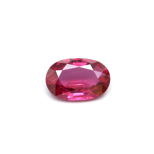 0.59ct Pinkish Red, Oval Ruby, Heated, Thailand - 6.71 x 4.41 x 2.19mm