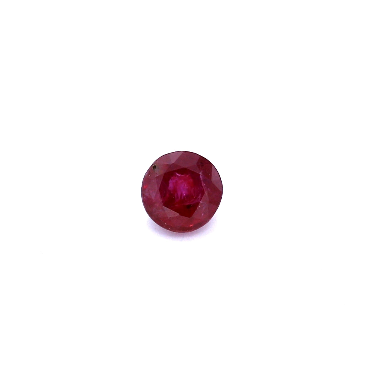 0.60ct Purplish Red, Round Ruby, No Heat, Thailand - 4.74 - 4.83 x 3.11mm