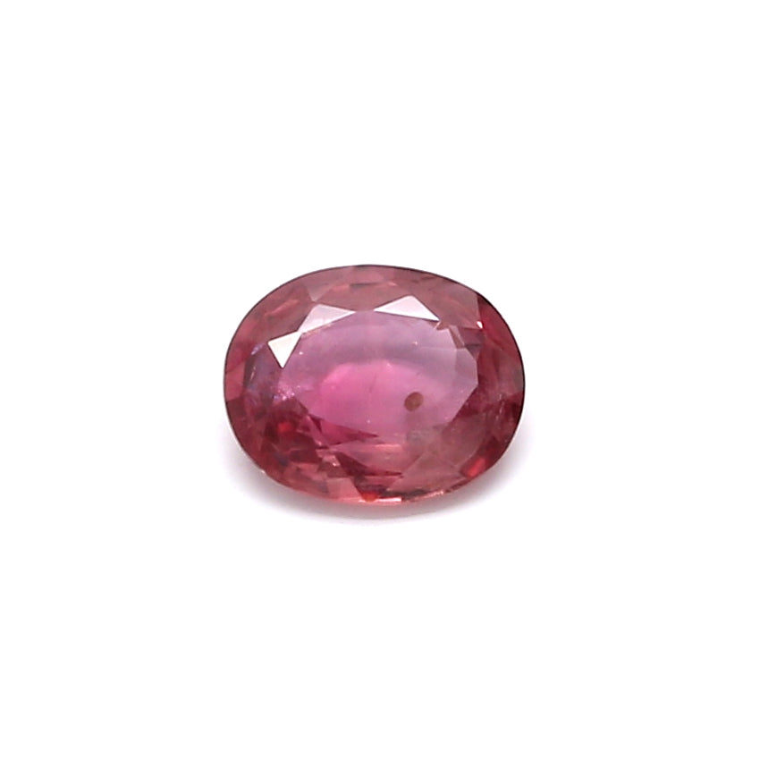 0.60ct Orangy Pink, Oval Sapphire, H(b), Thailand - 5.95 x 4.84 x 2.33mm