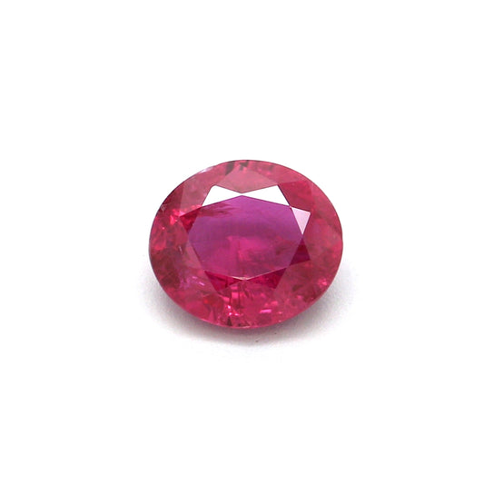 0.68ct Pinkish Red, Oval Ruby, Heated, Thailand - 5.75 x 5.11 x 2.62mm