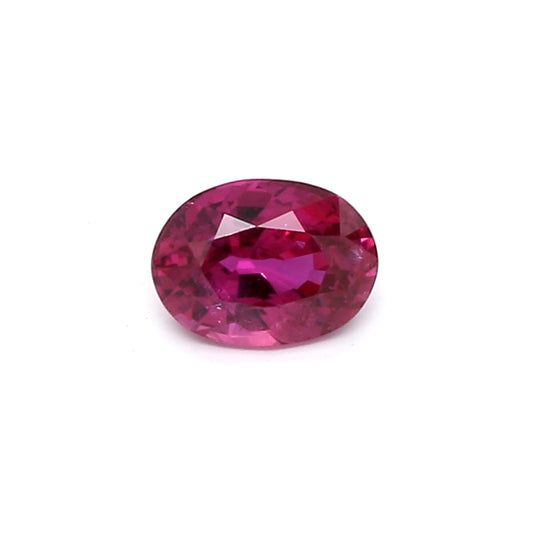 0.67ct Pinkish Red, Oval Ruby, Heated, Thailand - 6.03 x 4.48 x 3.14mm