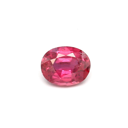 0.69ct Pinkish Red, Oval Ruby, Heated, Thailand - 6.18 x 4.89 x 2.80mm