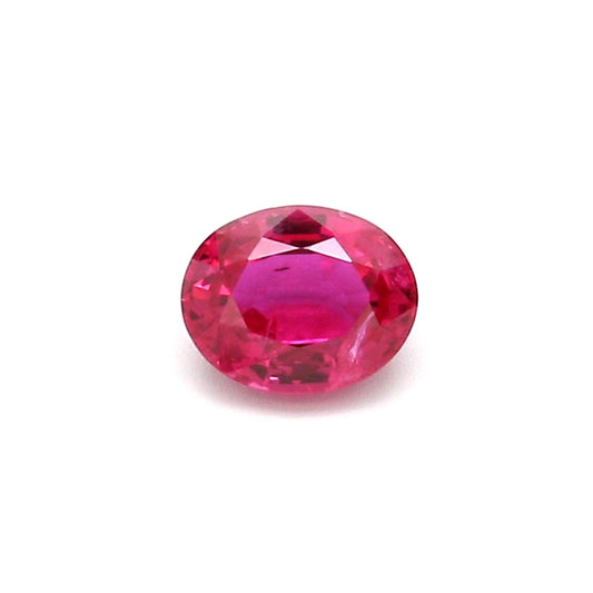 0.63ct Pinkish Red, Oval Ruby, Heated, Thailand - 5.68 x 4.52 x 2.79mm