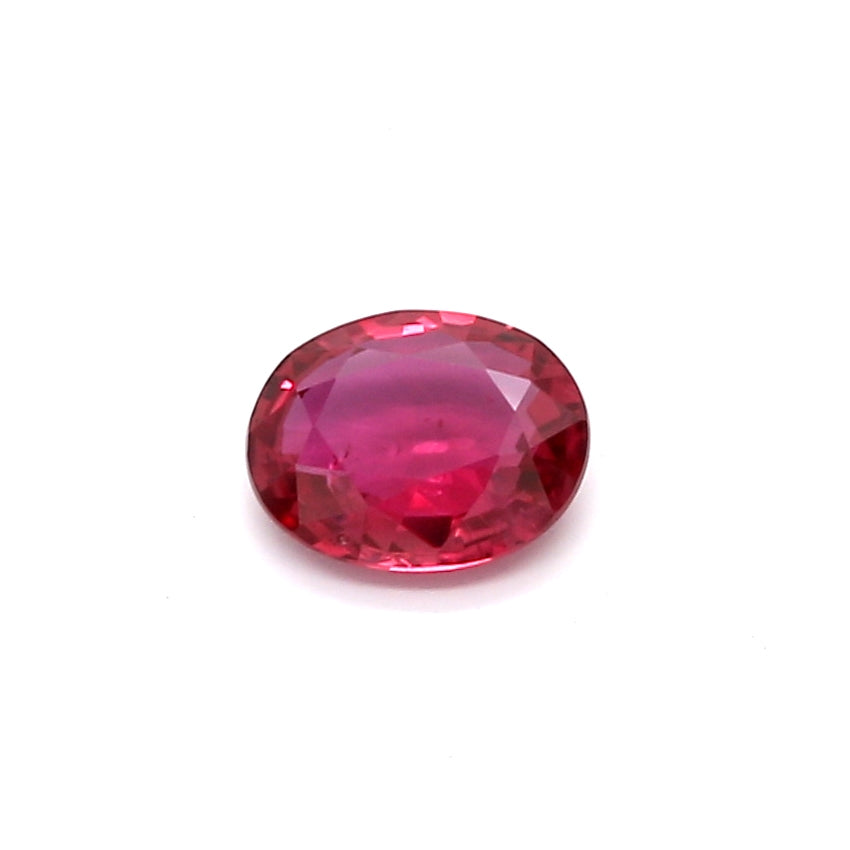 0.70ct Pinkish Red, Oval Ruby, Heated, Thailand - 6.08 x 4.97 x 2.38mm