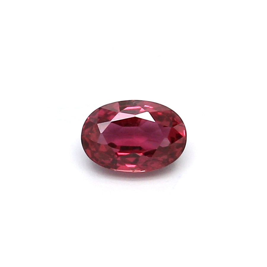 0.70ct Pinkish Red, Oval Ruby, Heated, Thailand - 5.95 x 4.04 x 2.96mm