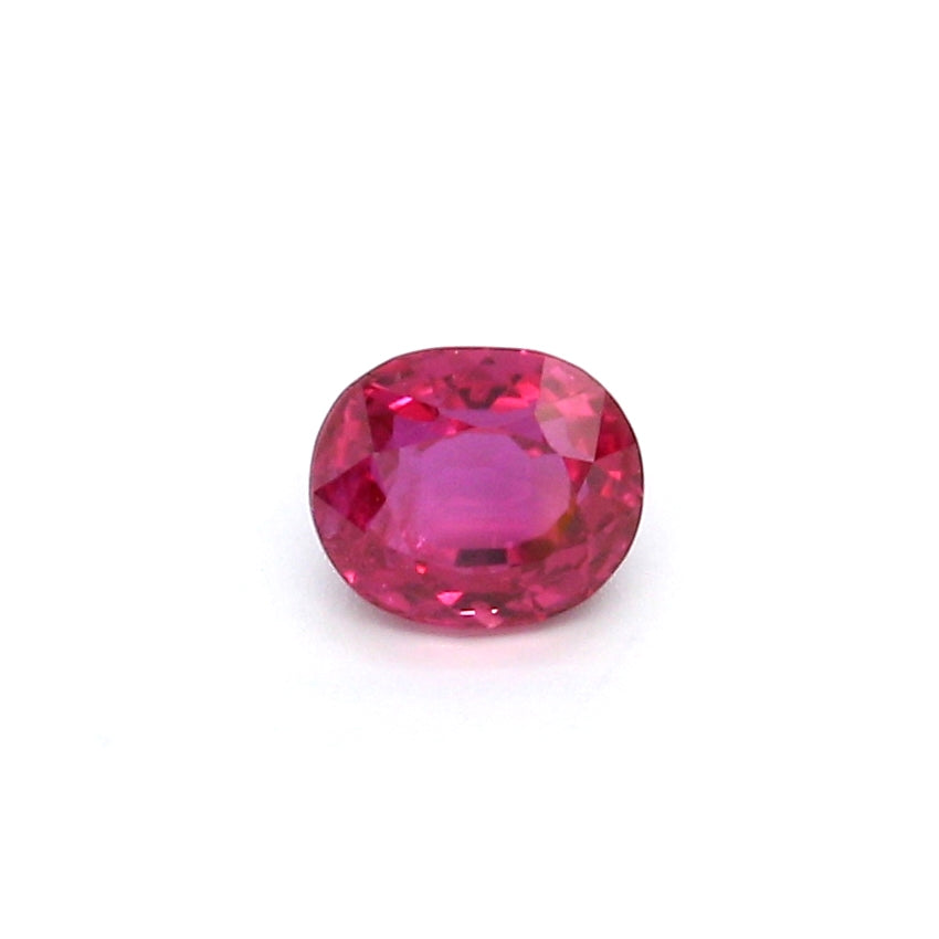0.70ct Pinkish Red, Oval Ruby, Heated, Thailand - 5.06 x 4.39 x 3.24mm