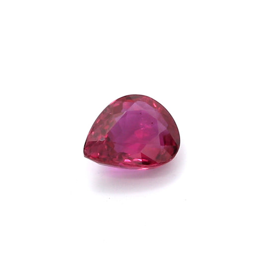 0.72ct Purplish Red, Pear Shape Ruby, H(b), Madagascar - 6.25 x 5.12 x 2.63mm