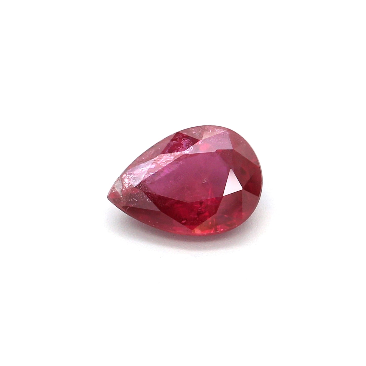0.73ct Purplish Red, Pear Shape Ruby, H(b), Thailand - 6.78 x 4.88 x 2.67mm