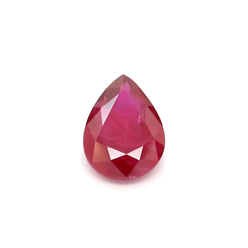 0.74ct Purplish Red, Pear Shape Ruby, H(a), Madagascar - 6.96 x 4.98 x 2.44mm