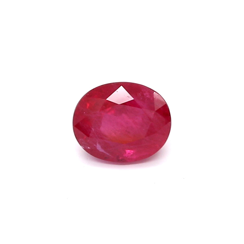 0.74ct Pinkish Red, Oval Ruby, H(b), Thailand - 6.04 x 5.08 x 2.52mm